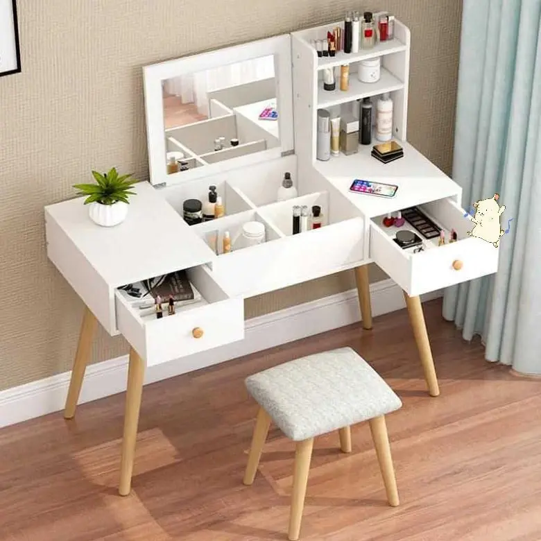 LED Luminous Lioness Dresser Vanity Table with Mirror and Storage Drawers (Copy)