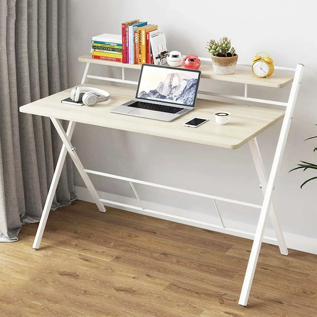 100cm Express Folding Desk with Shelf (White)