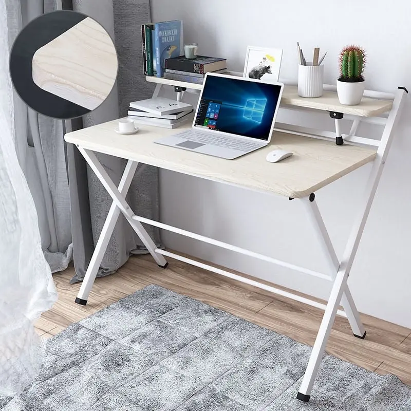 100cm Express Folding Desk with Shelf (White)