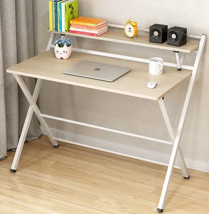 100cm Express Folding Desk with Shelf (White)