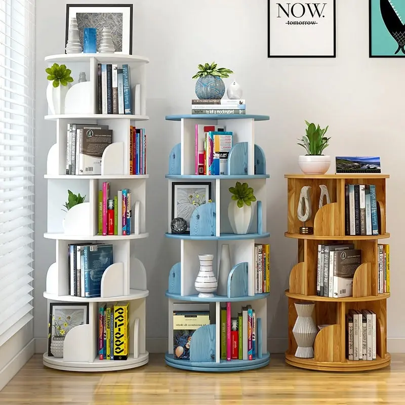 Sanctuary 360-degree Rotating 3 Tier Display Shelf Bookcase Organiser (Blue)