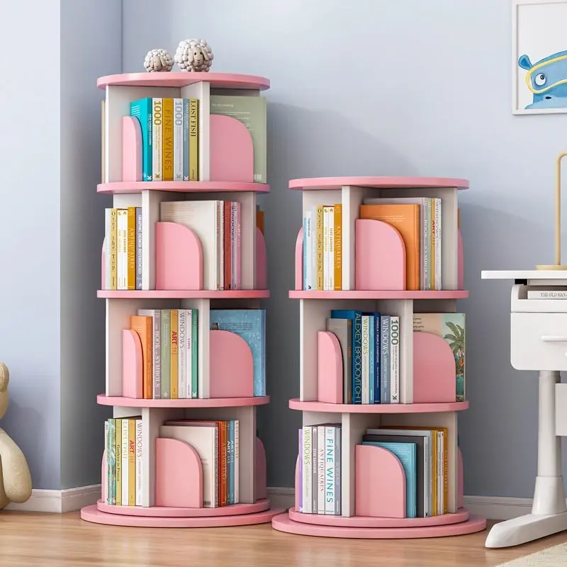 Sanctuary 360-degree Rotating 3 Tier Display Shelf Bookcase Organiser (Pink)