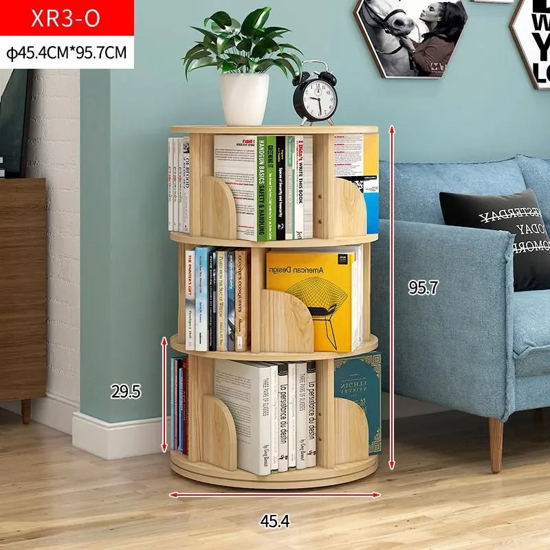 Sanctuary 360-degree Rotating 3 Tier Display Shelf Bookcase Organiser (Oak)