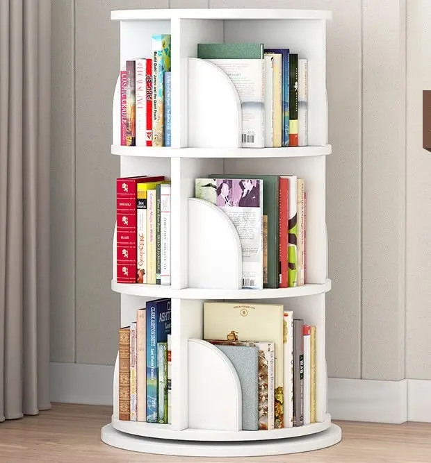 Sanctuary 360-degree Rotating 3 Tier Display Shelf Bookcase Organiser (White)