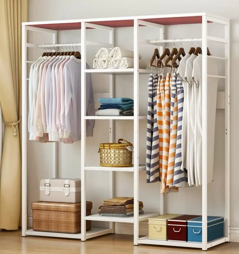 Galaxy Wardrobe Cupboard Shelves & Clothes Hanging Racks (White)