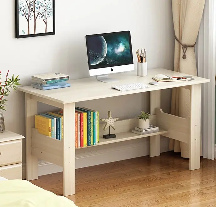 Stardom Computer Desk with Shelf (White Oak)