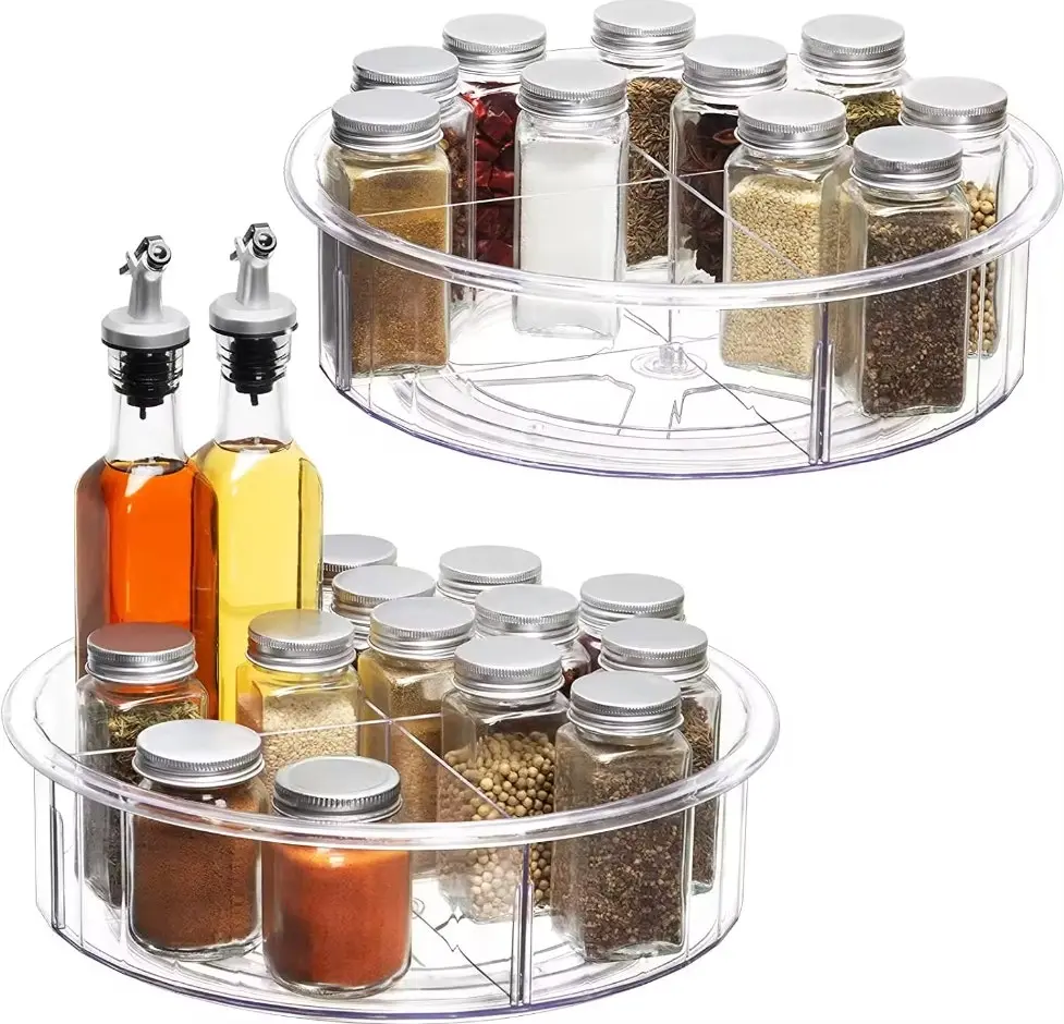 360 Degree Rotating Lazy Susan Turntable Kitchen Countertop Shelf Storage Tray Organiser Rack