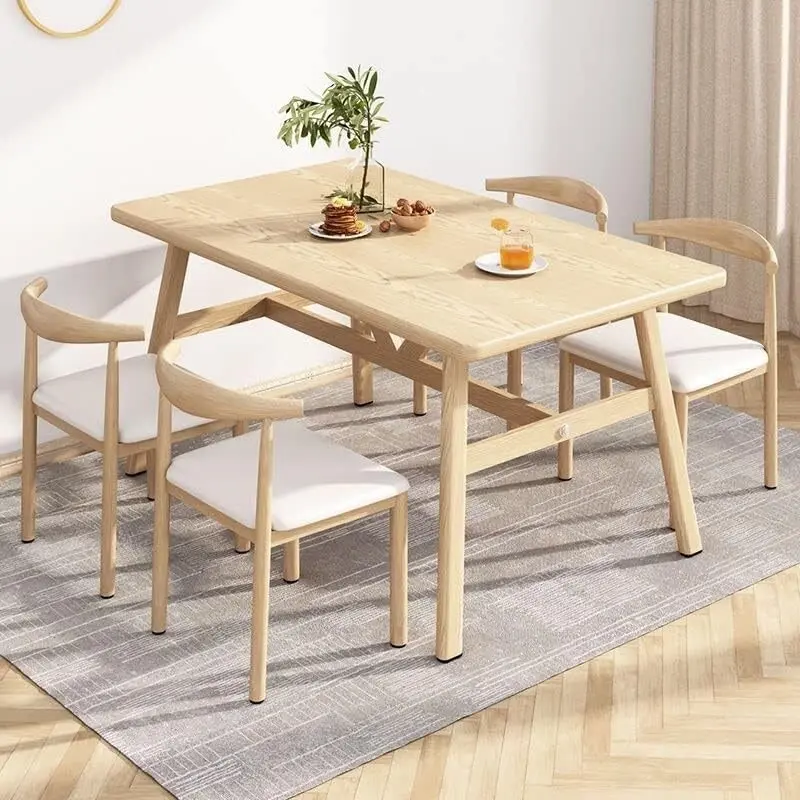 Apollo Wood and Steel Dining Table (Oak)