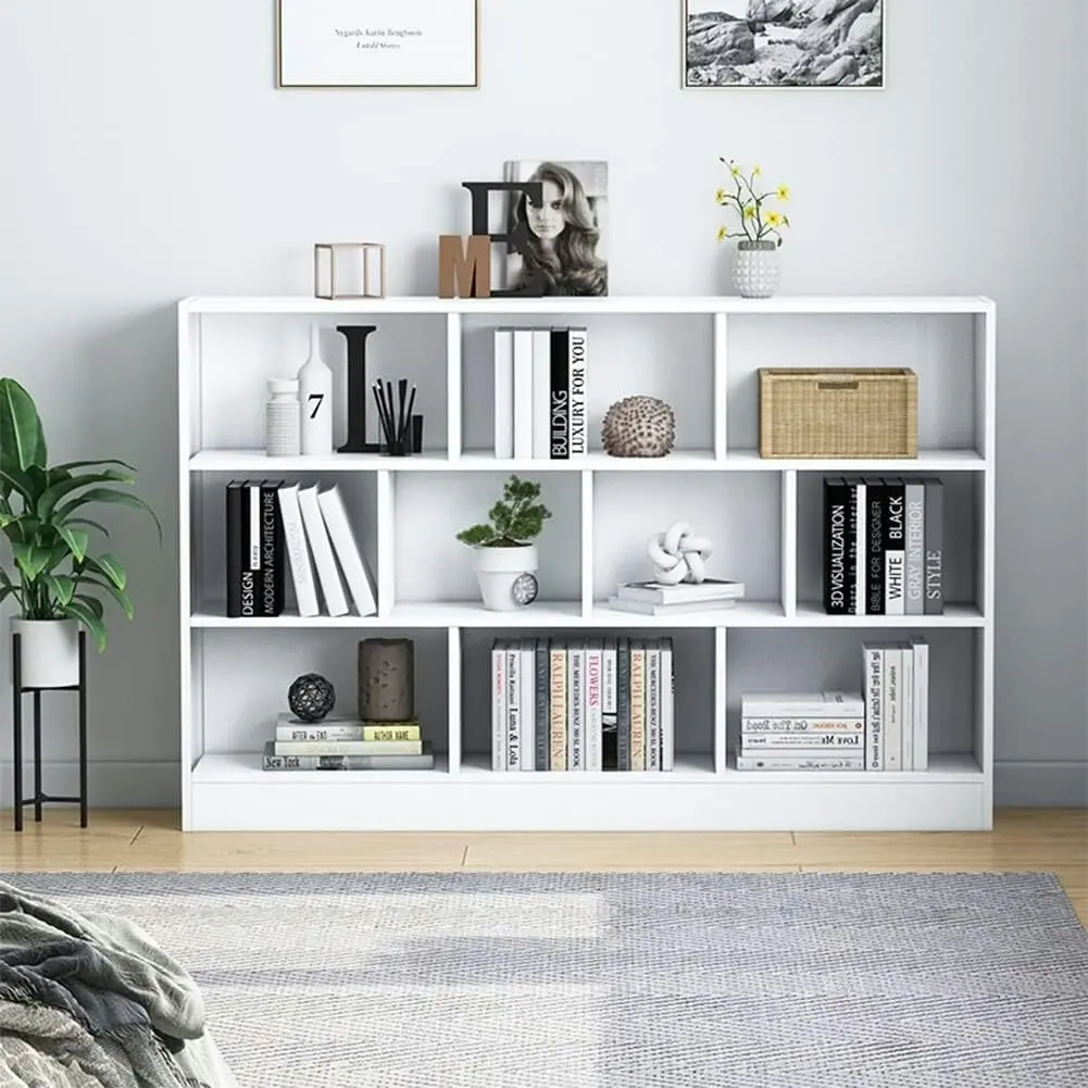 9 Shelving Insight Bookshelf Display Cabinet Bookcase Shelf Organiser (White)