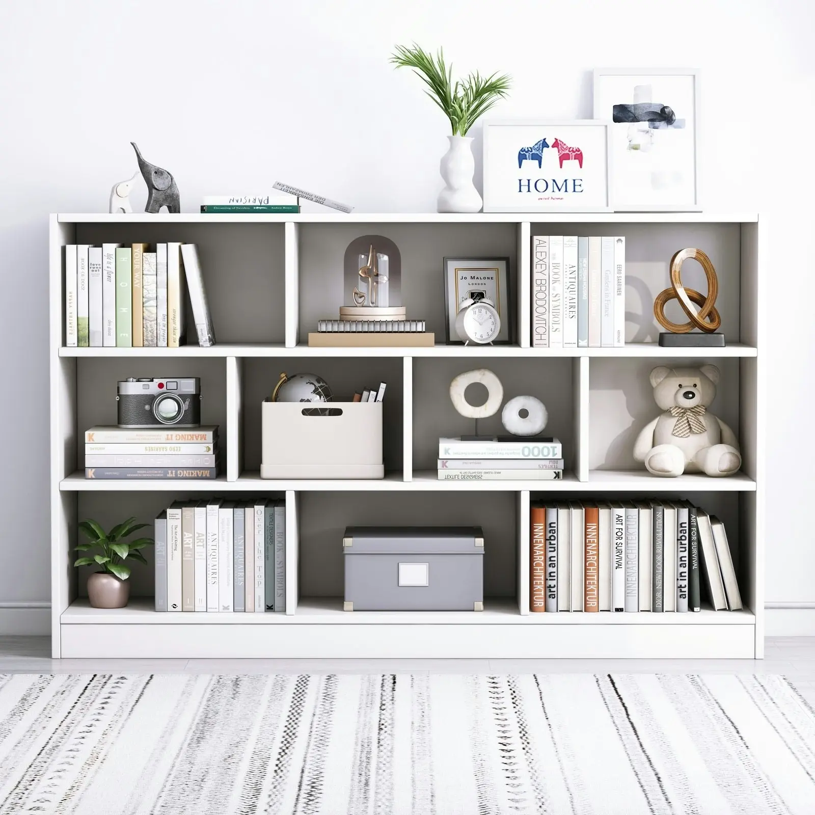 9 Shelving Insight Bookshelf Display Cabinet Bookcase Shelf Organiser (White)