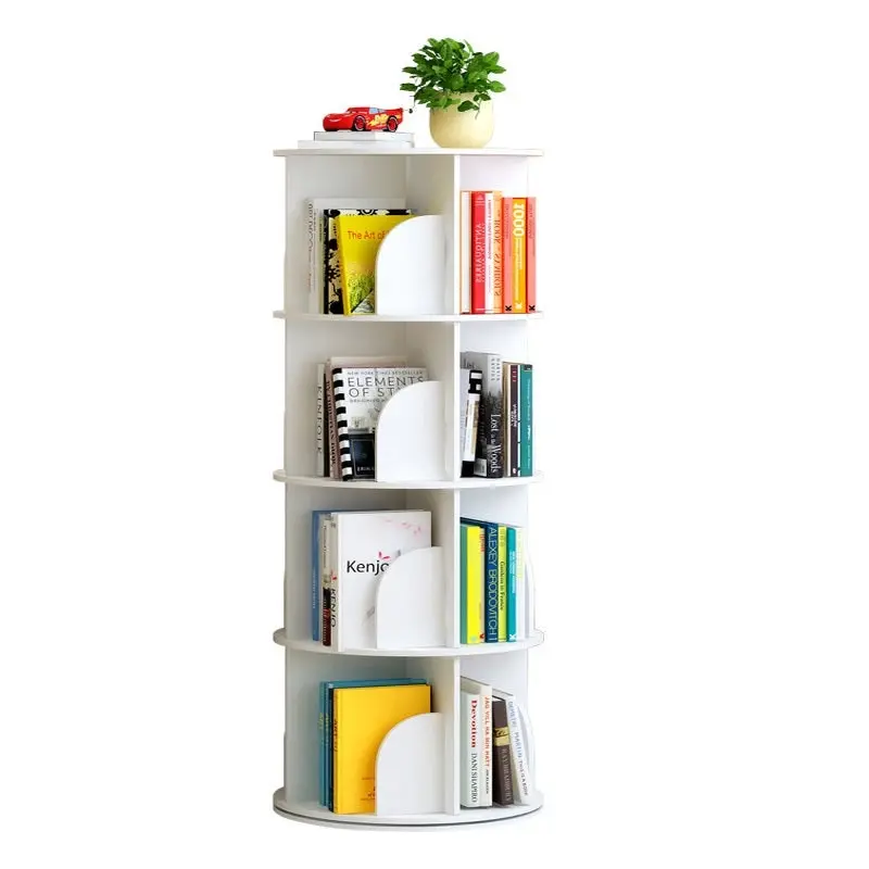 Sanctuary 360-degree Rotating 4 Tier Display Shelf Bookcase Organiser (White)