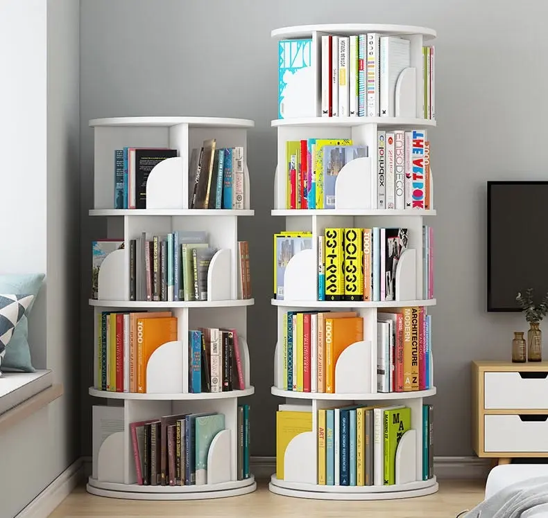 Sanctuary 360-degree Rotating 4 Tier Display Shelf Bookcase Organiser (White)