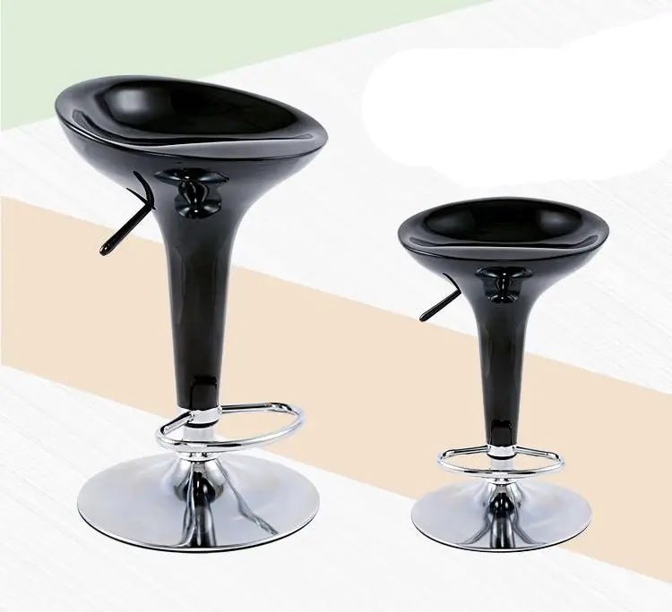 2 x Ace High Gloss Designer Bar Stools (BLACK - Set of 2)