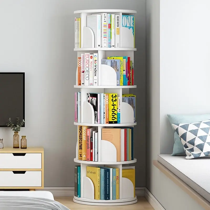 Sanctuary 360-degree Rotating 5 Tier Display Shelf Bookcase Organiser (White)