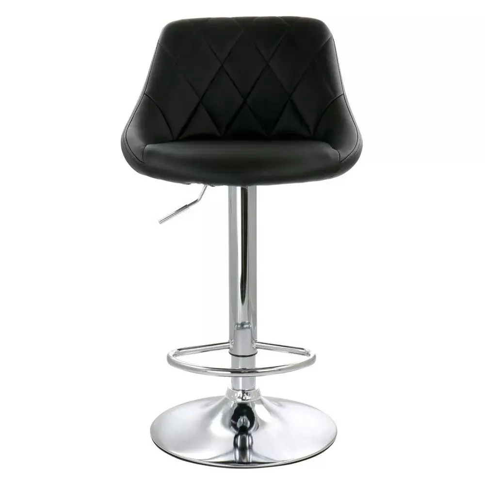 2 x Symphony High Back Faux Leather Bar Stools (Black)