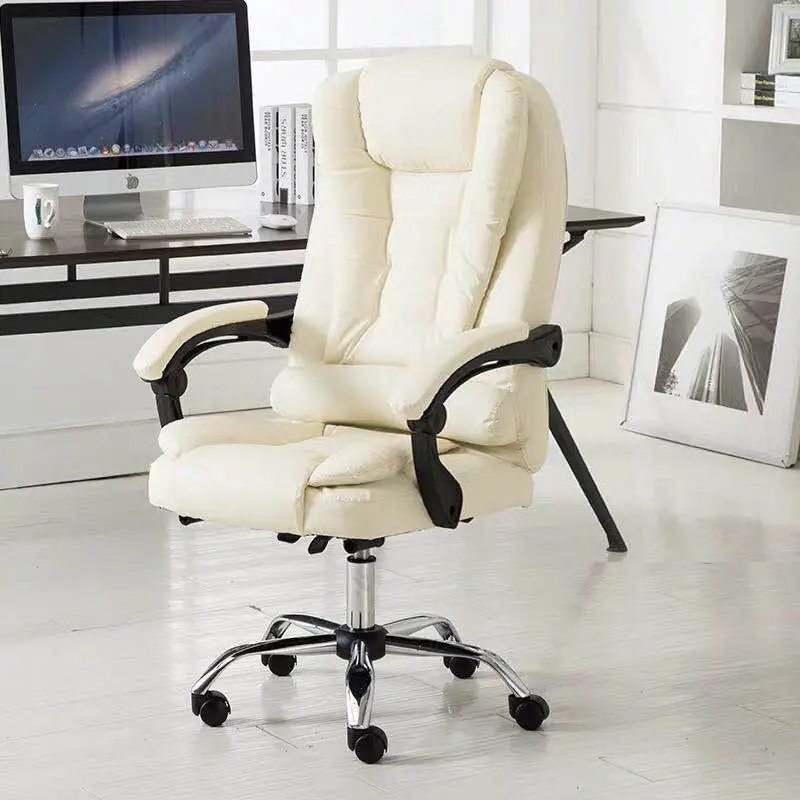 Apex Deluxe Executive Reclining Office Chair (White /Cream)