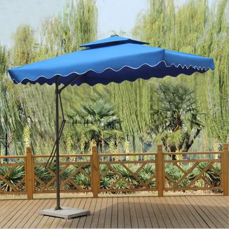 Varossa Large Square Cantilever Outdoor Umbrella Blue