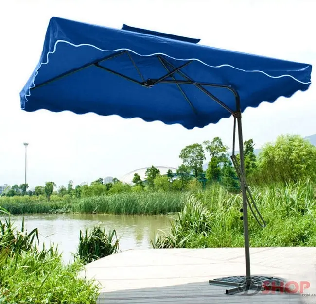 Varossa Large Square Cantilever Outdoor Umbrella Blue