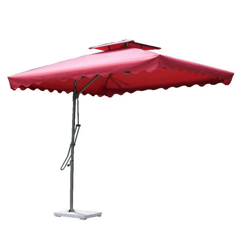 Varossa Large Square Cantilever Outdoor Umbrella Maroon