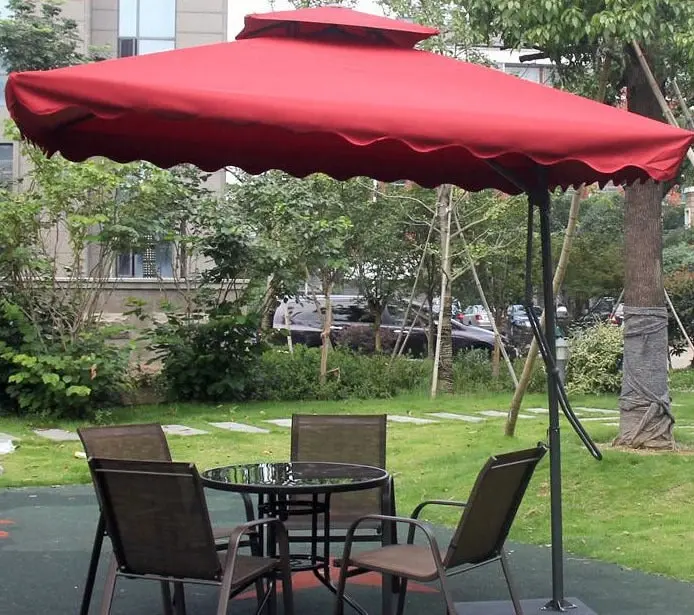 Varossa Large Square Cantilever Outdoor Umbrella Maroon