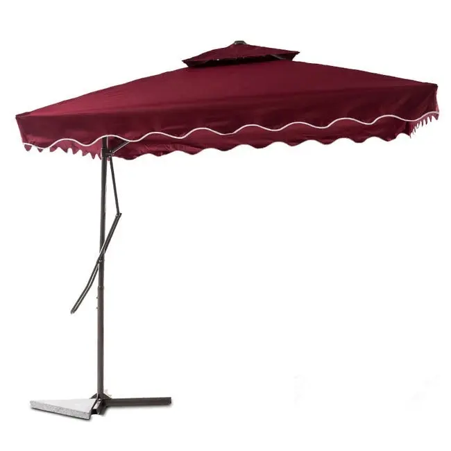 Varossa Large Square Cantilever Outdoor Umbrella Maroon