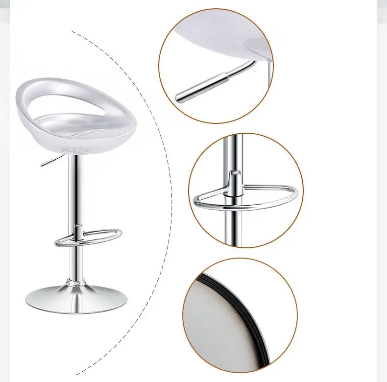 2 x Envy High Gloss Designer Bar Stools (WHITE - Set of 2)