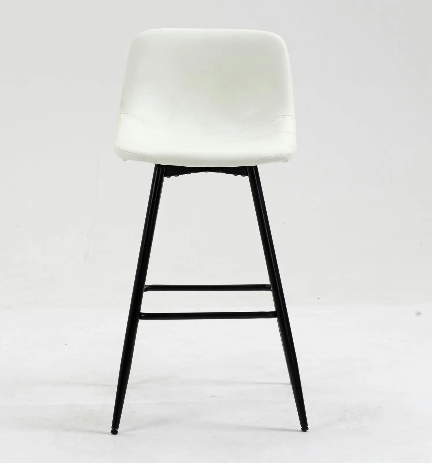 2 x Enliven Designer Faux Leather Bar Stools (White - Set of 2)