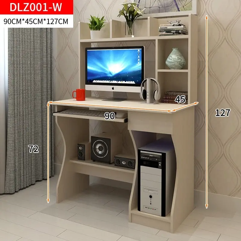 Elite Computer Desk Table with Shelf & Drawer Office Furniture (White Oak)