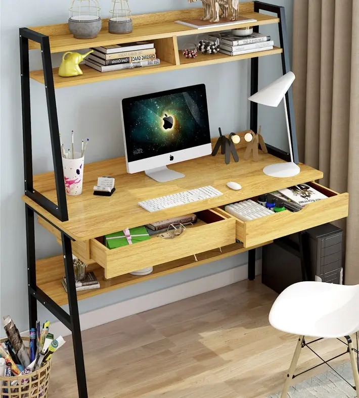 Liberty Computer Desk Workstation with Shelves & Drawers (Oak)