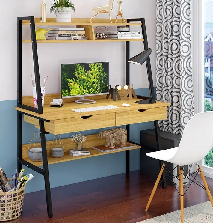 Liberty Computer Desk Workstation with Shelves & Drawers (Oak)