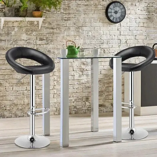 2 x Royal Designer Bar Stools Moon Chairs (BLACK - Set of 2)