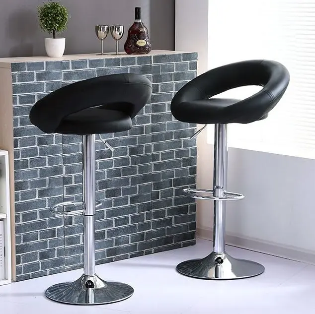 2 x Royal Designer Bar Stools Moon Chairs (BLACK - Set of 2)