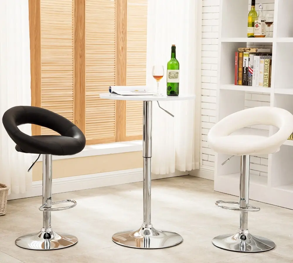 2 x Royal Designer Bar Stools Moon Chairs (BLACK - Set of 2)