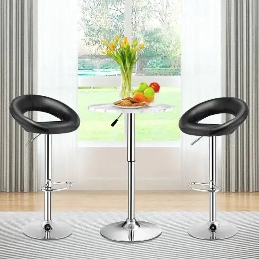 2 x Royal Designer Bar Stools Moon Chairs (BLACK - Set of 2)