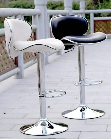 2 x Resort Designer PU Leather Bar Stools (Black - Set of 2)