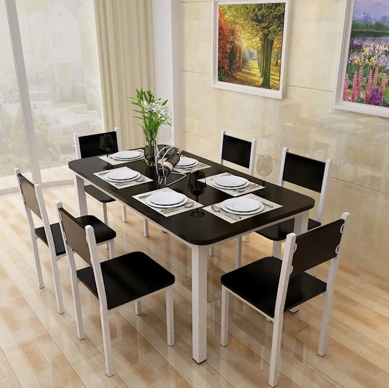 4 x Piece Set Bliss Wood & Steel Dining Chairs (Black & White)