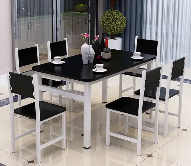 4 x Piece Set Bliss Wood & Steel Dining Chairs (Black & White)