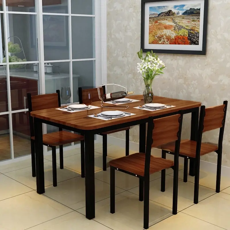 4 x Piece Set Bliss Wood & Steel Dining Chairs (Oak & Black)