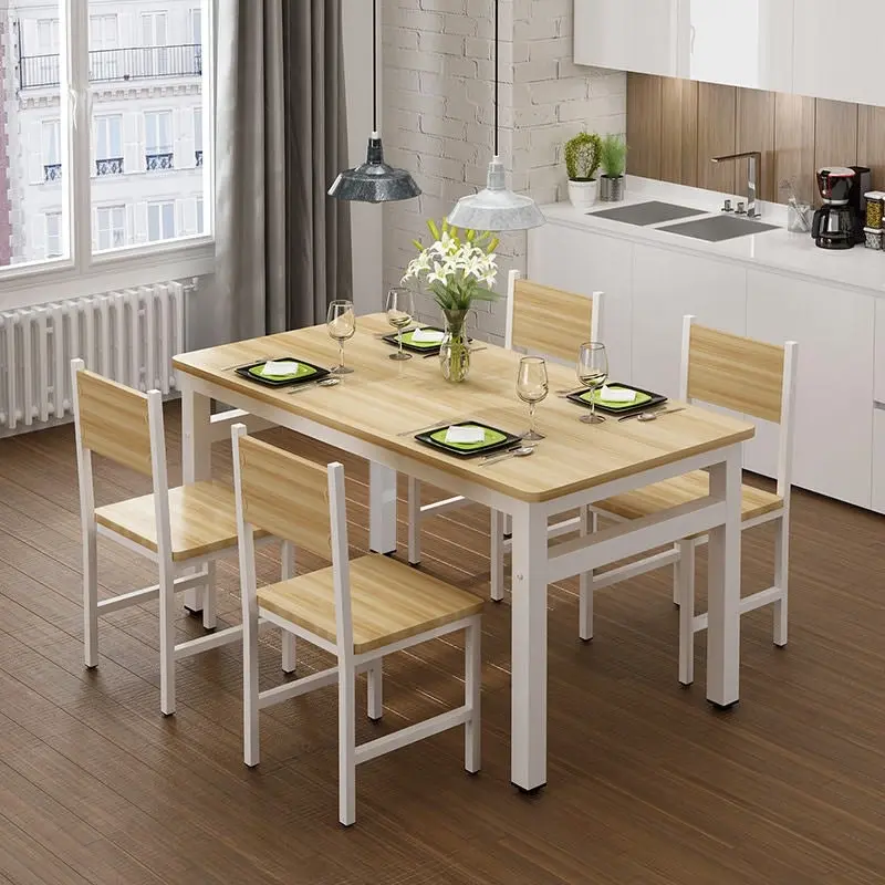 4 x Piece Set Bliss Wood & Steel Dining Chairs (Oak & White)