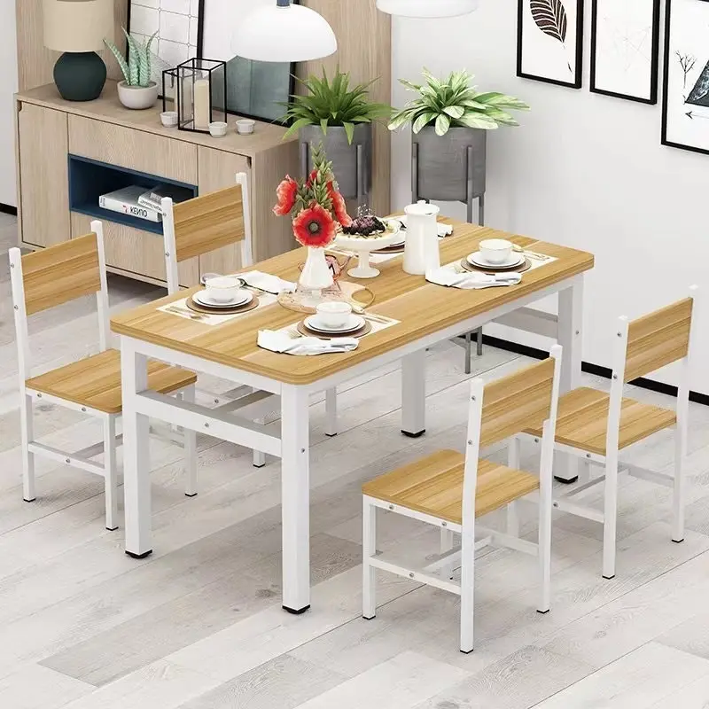 4 x Piece Set Bliss Wood & Steel Dining Chairs (Oak & White)