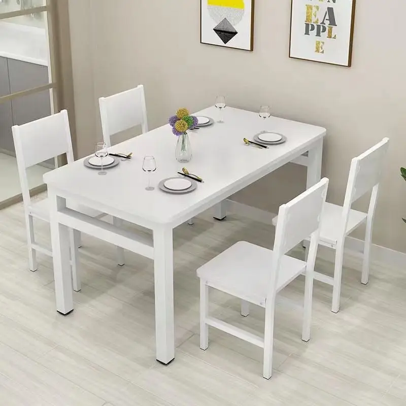 4 x Piece Set Bliss Wood & Steel Dining Chairs (White)