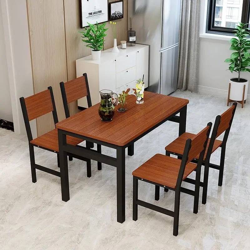 5-Piece Set Apollo Wood and Steel Dining Table & Folding Chairs (Walnut & Black) (Copy)