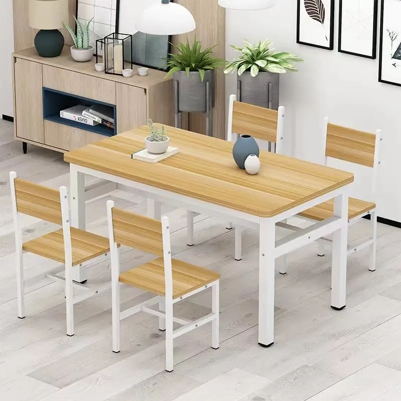 Bliss Large Wood & Steel Dining Table (Oak & White)