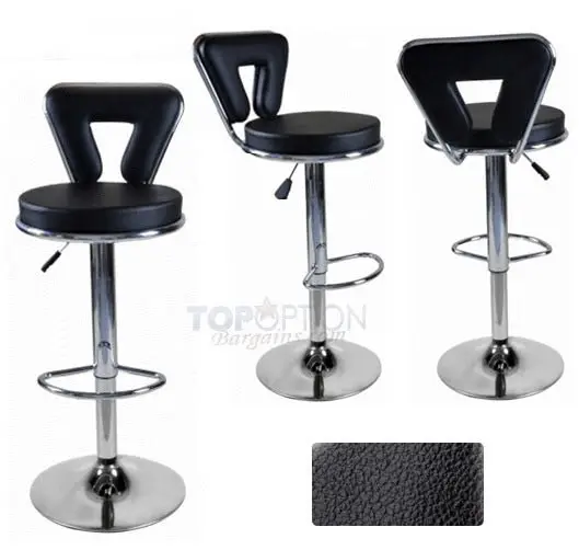 2 x Eden Designer PU Leather Bar Stools (BLACK -Set of 2)