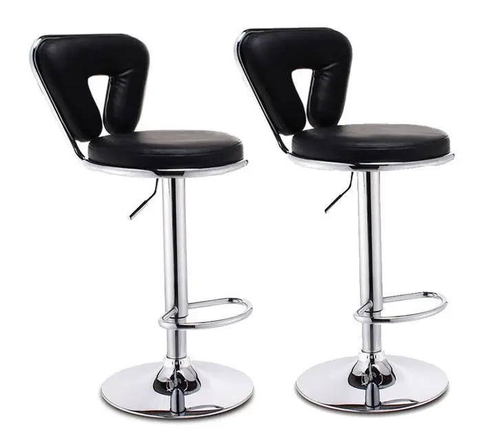 2 x Eden Designer PU Leather Bar Stools (BLACK -Set of 2)