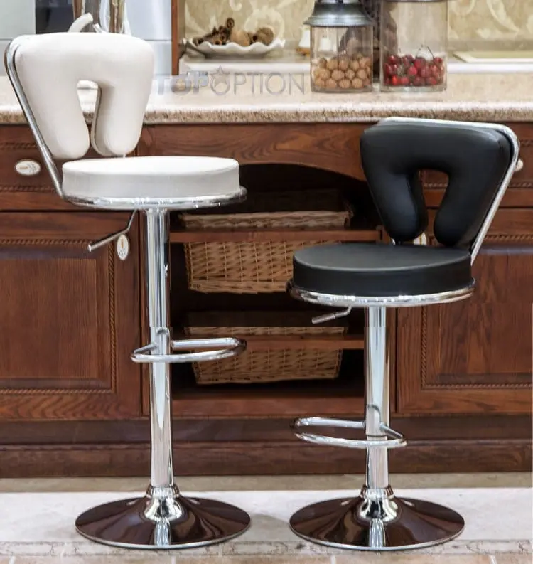 2 x Eden Designer PU Leather Bar Stools (BLACK -Set of 2)