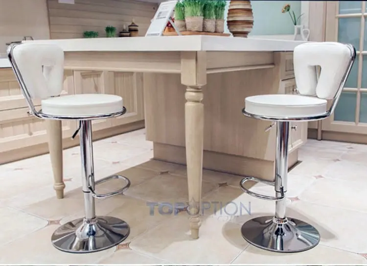 2 x Eden Designer PU Leather Bar Stools (WHITE -Set of 2)