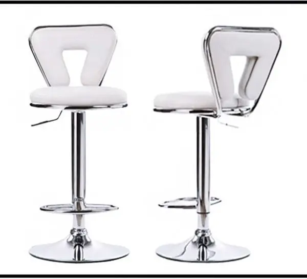 2 x Eden Designer PU Leather Bar Stools (WHITE -Set of 2)