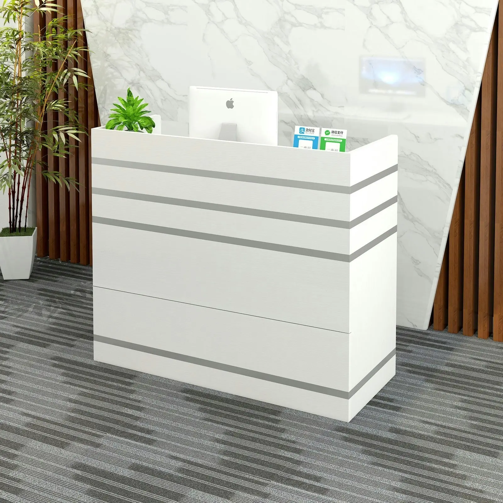 Impressions Reception Desk Counter with Shelves