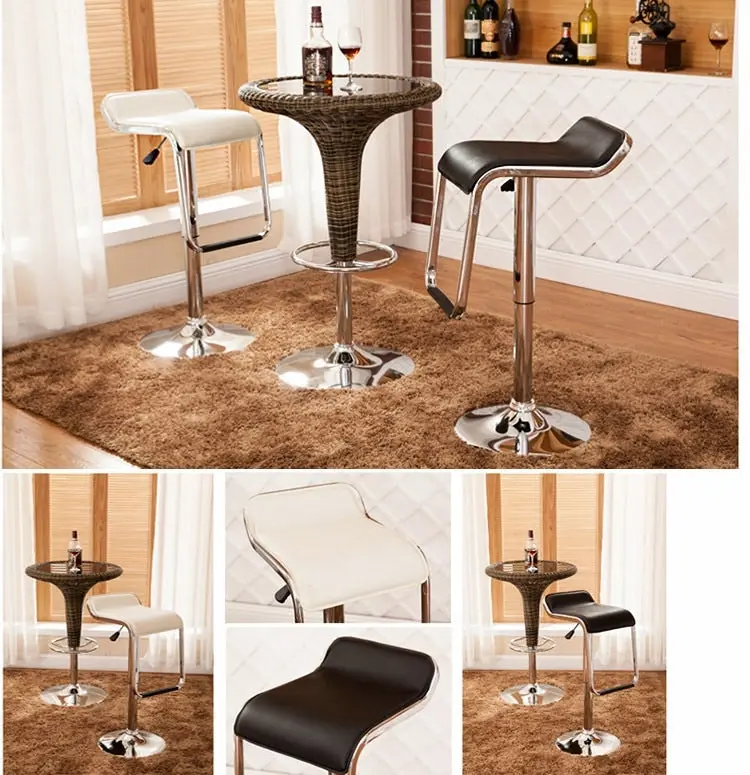 5 x Idol Deluxe Designer Faux Leather Chrome Bar Stools (White - Set of 5)